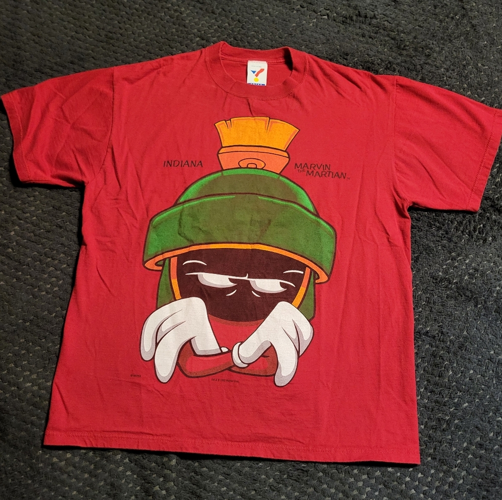 Vintage Marvin the Martian tee Looney Tunes 1993 Indiana IU Hoosiers vtg L